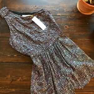 BCBG One Shoulder Romper NWT
